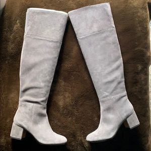 New Over the Knee Clark’s boots in grey suede